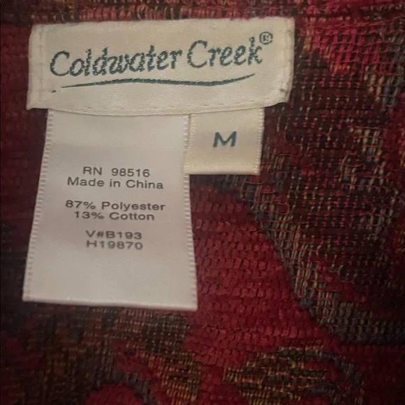 Coldwater Creek Red and Green Floral Blazer - Picture 4 of 4